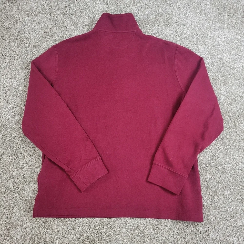 Polo Ralph Lauren Estate Rib Mens Large Solid Red Pony Stretch Knit Quarter Zip
